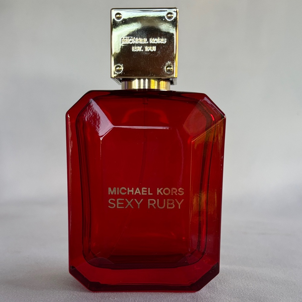 EMPTY BOTTLE & BOX MICHAEL KORS SEXY RUBY FRAGRANCE - BOLD RED 3.4 FL. OZ  100ML